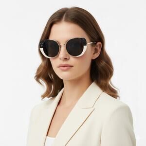 New! Woow SUPER WILD 1 0215 Chic Black Marble and White Sunglasses, Authentic